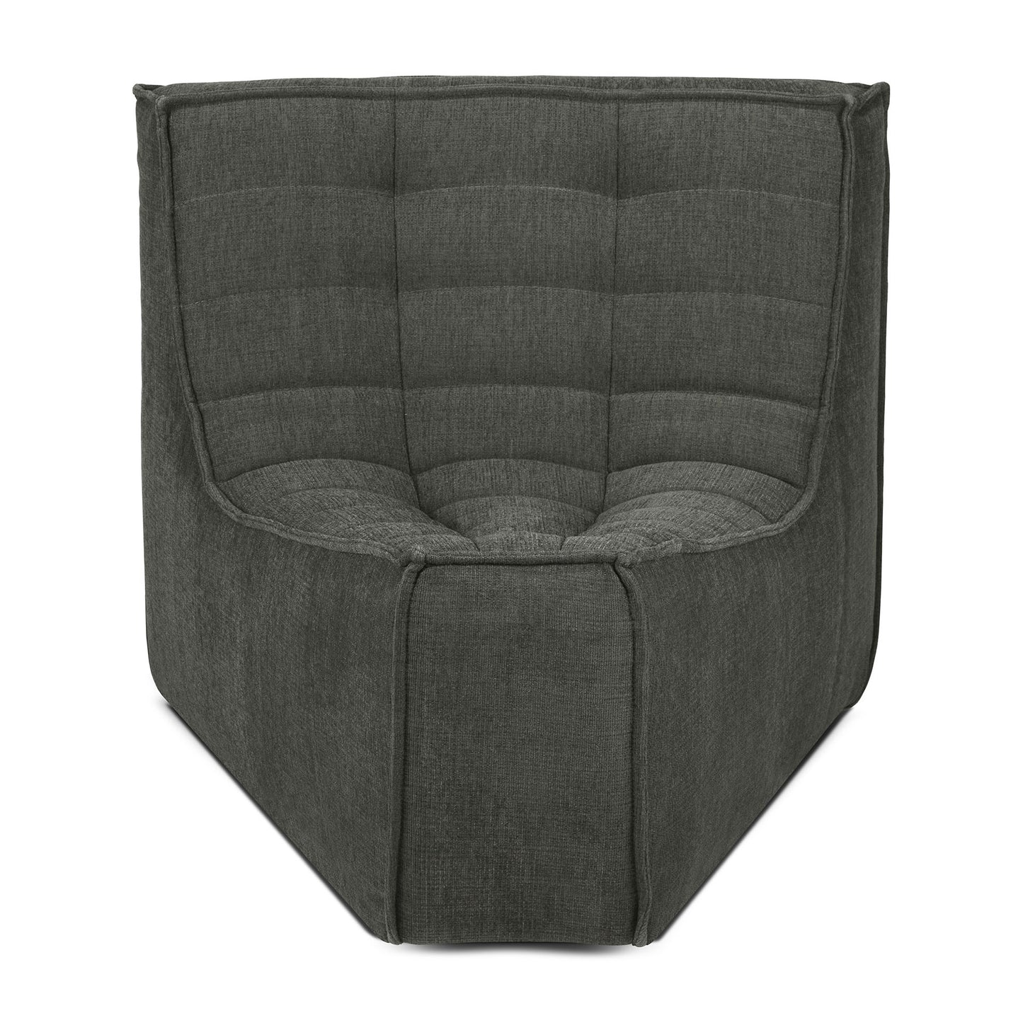 N701-modular-sofa-Eco-fabric-Moss-45round-corner-front-cut-Goode-Studio