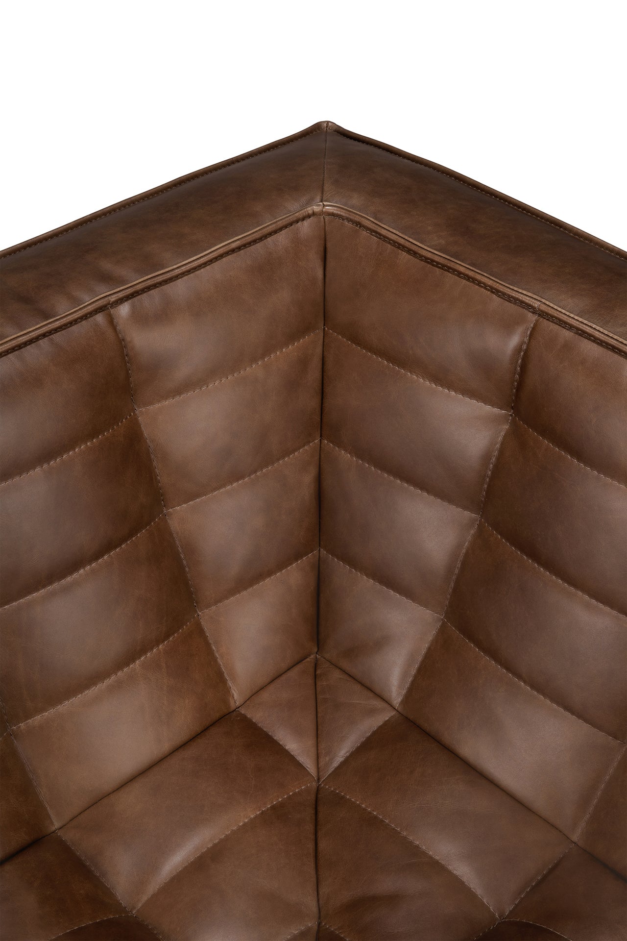 N701 Chestnut Leather Sectional, 90° Square Corner - Goode Studio