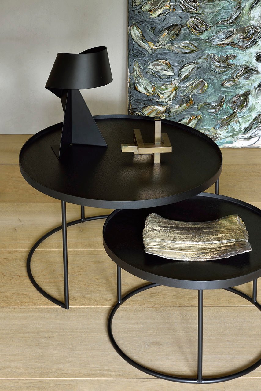 Bronze-mirror-tray-Bronze-mirror-tray-Round-tray-coffee-table-set-Goode-Studio