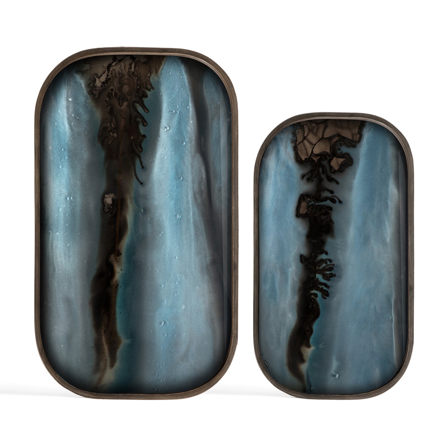 Organic Valet Tray-glass-Gold-rectangular-set-cut-Goode-Studio