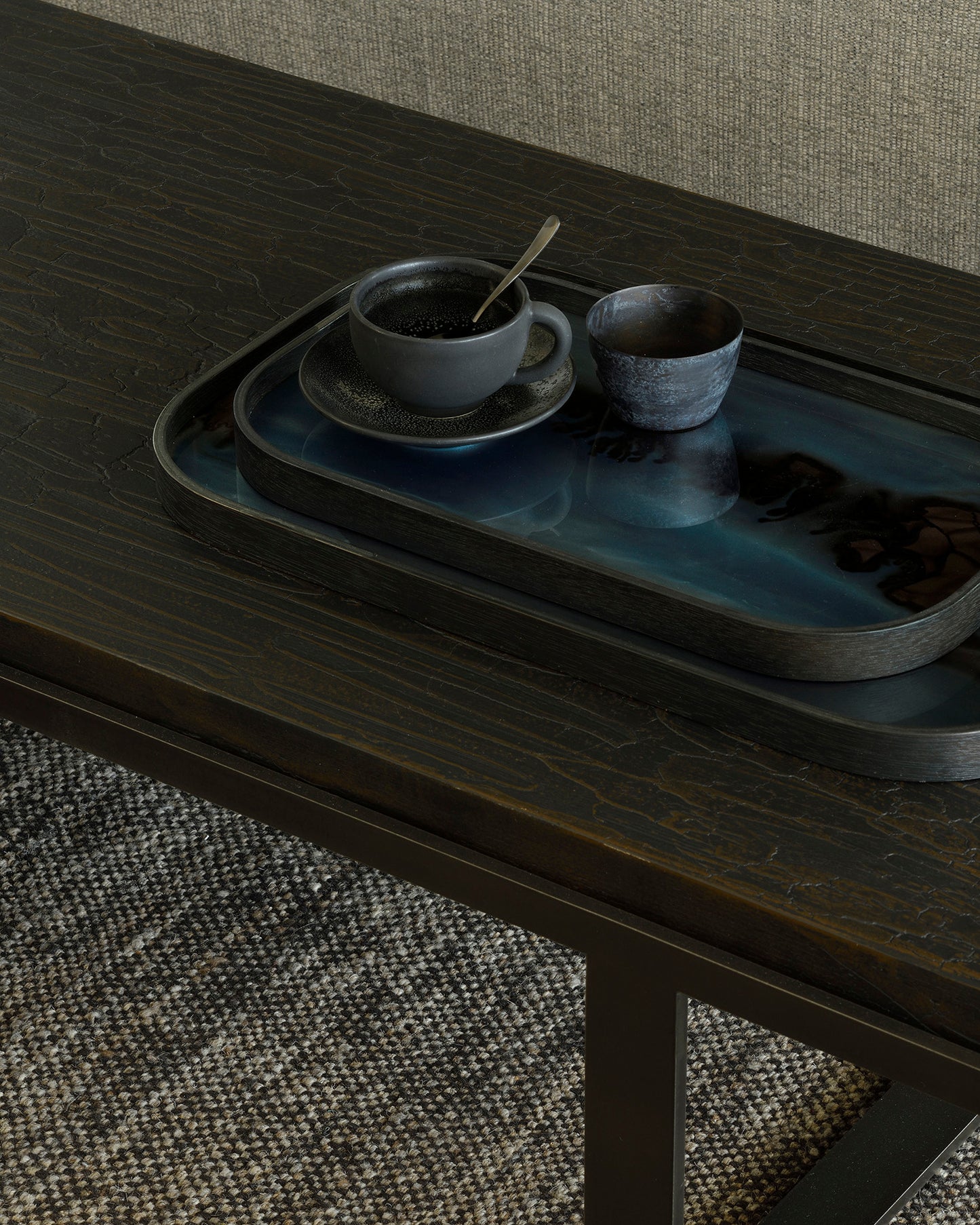 Organic Valet Tray-glass-Gold-rectangular-Goode-Studio