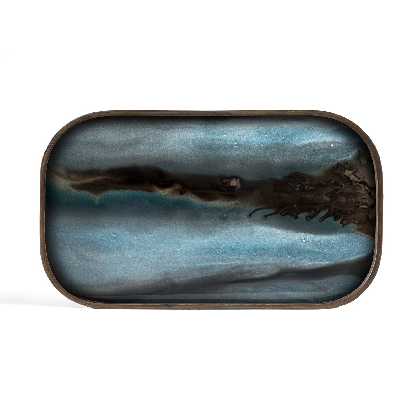 Organic Valet Tray-glass-Gold-rectangular-XL-front-cut-Goode-Studio