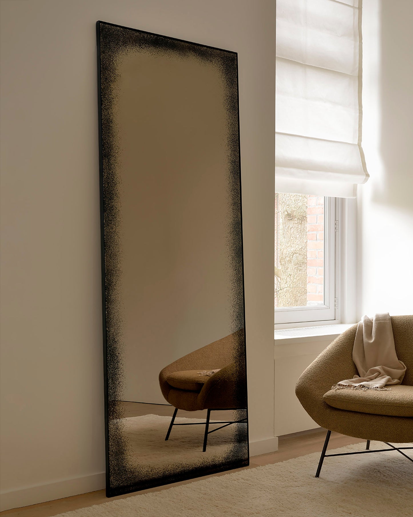 Bronze-floor-mirror-Barrow-lounge-chair-ginger-Goode-Studio