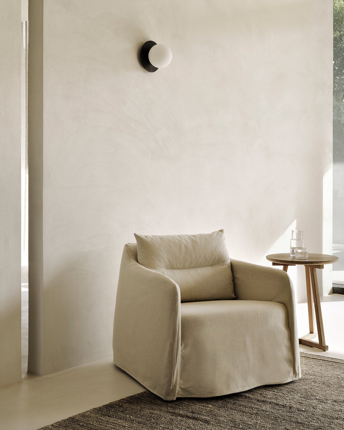 Weave lounge chair-Bone-linen-with-removable-cover-Goode-Studio