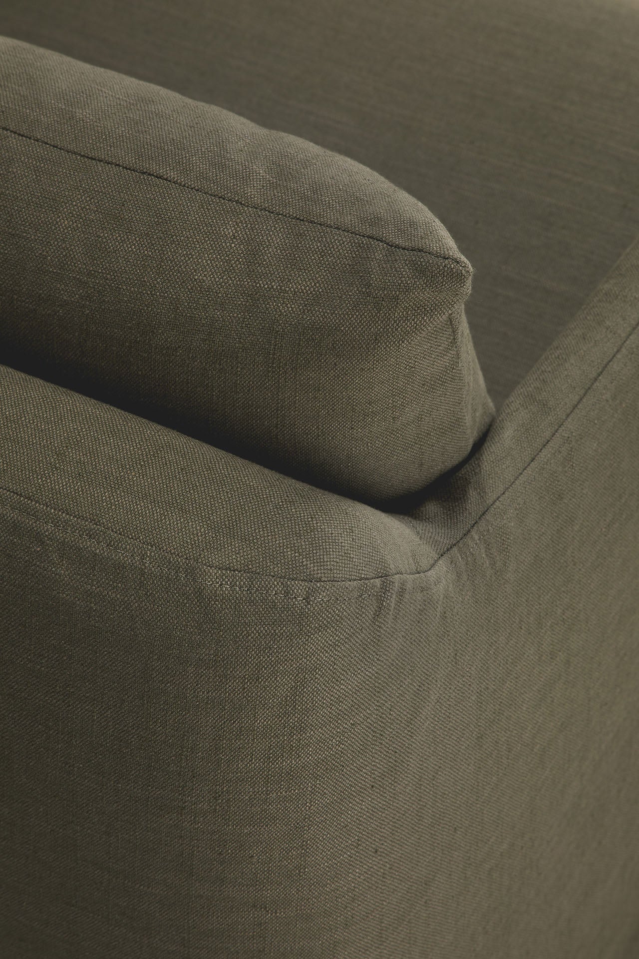 Weave lounge chair-Green-linen-with-removable-cover-Goode-Studio