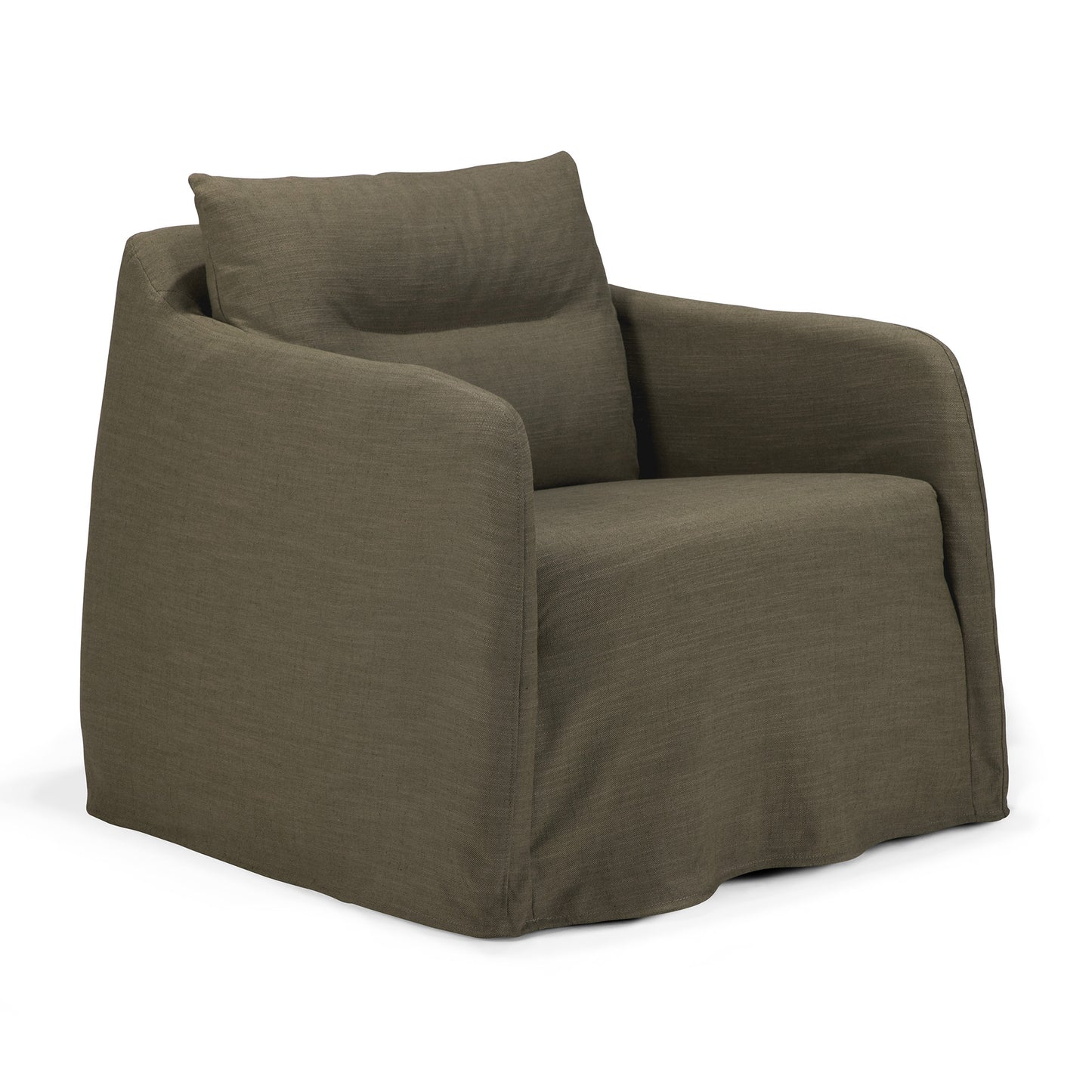 Weave lounge chair-Green-linen-with-removable-cover-side-cut-Goode-Studio
