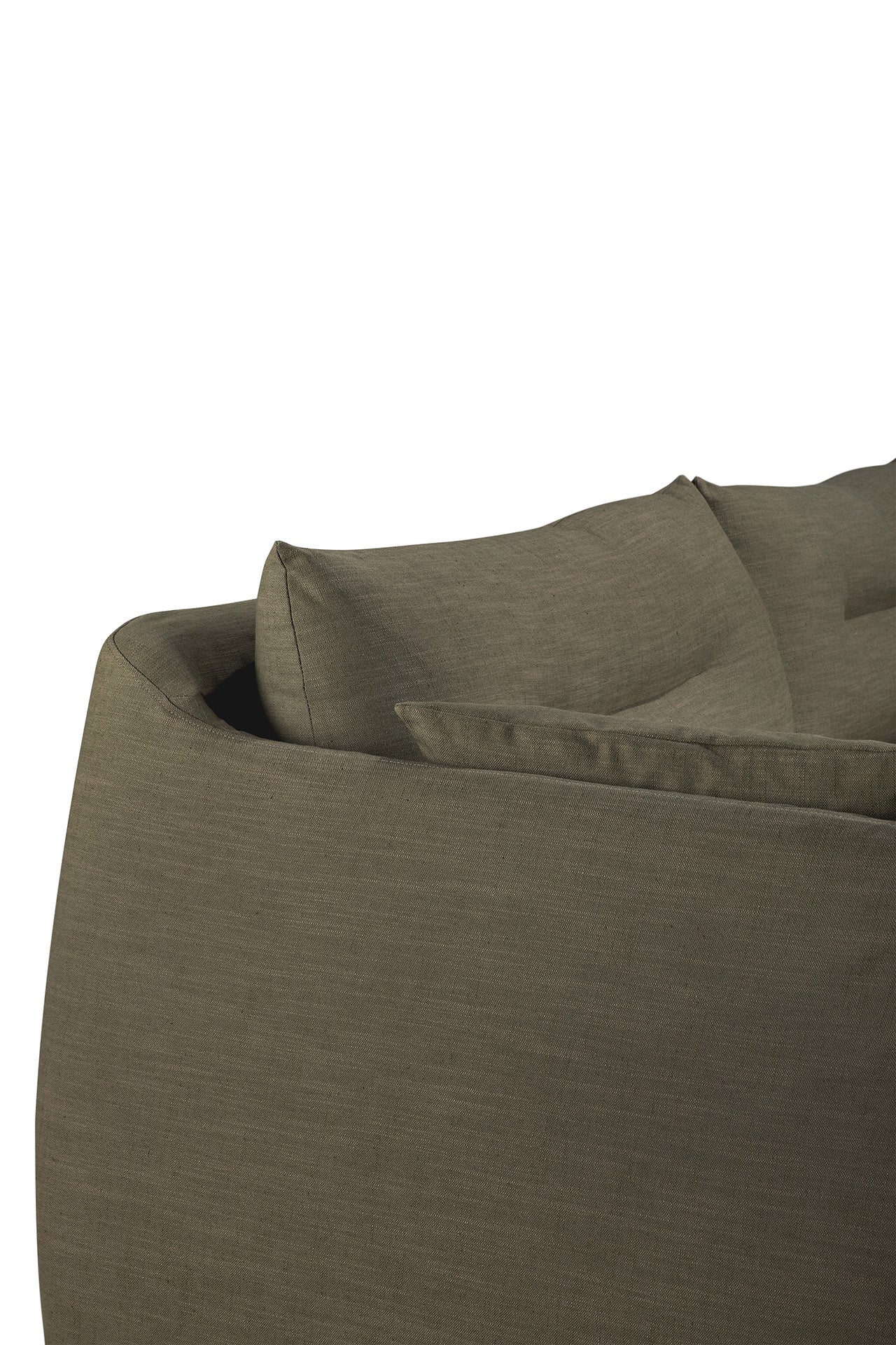 Weave sofa-Green-linen-fabric-3-seater-with-removable-cover-Goode-Studio
