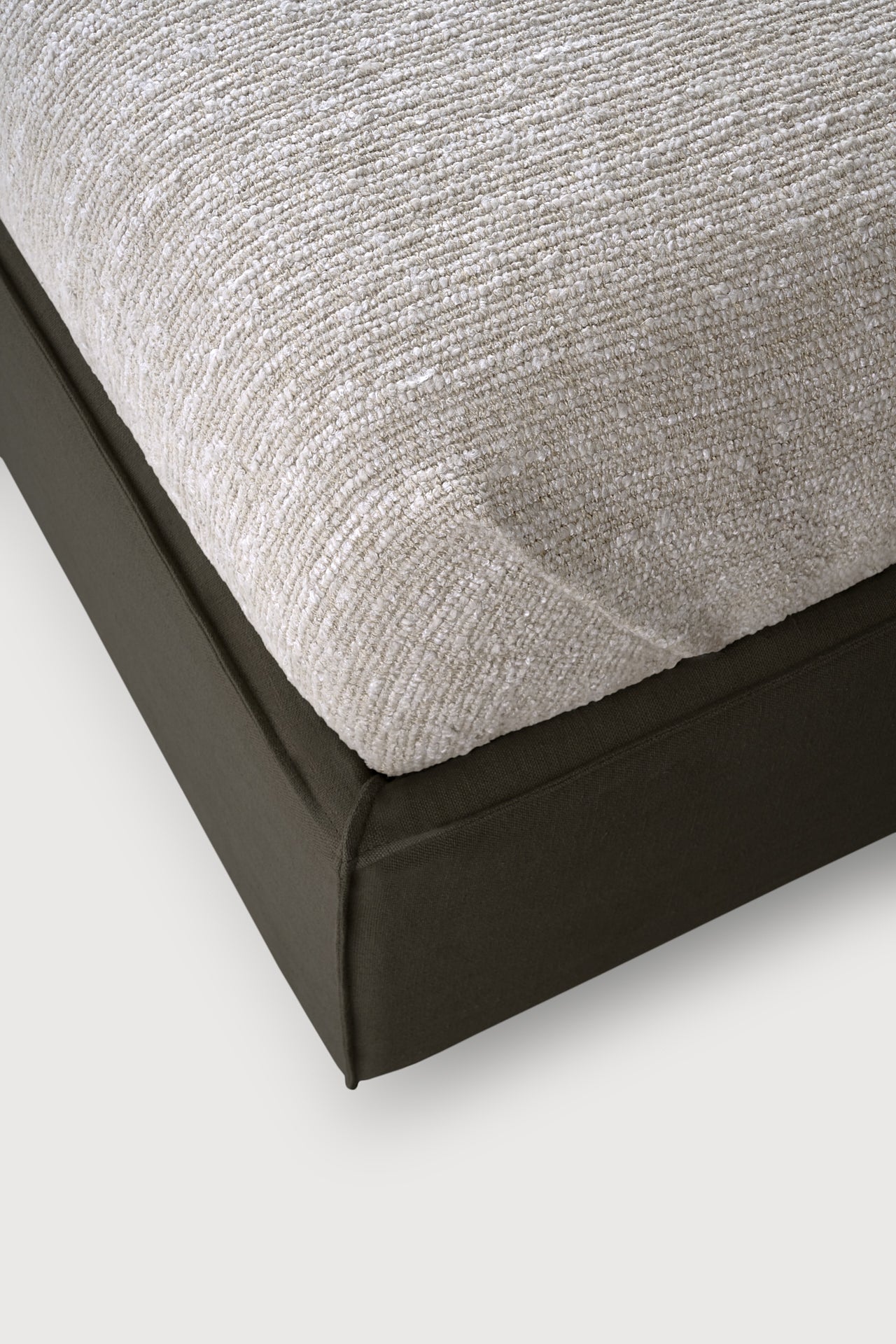 Revive-bed-Grey-Linen-fabric-mattress-without-slats-removable-cover-Goode-Studio