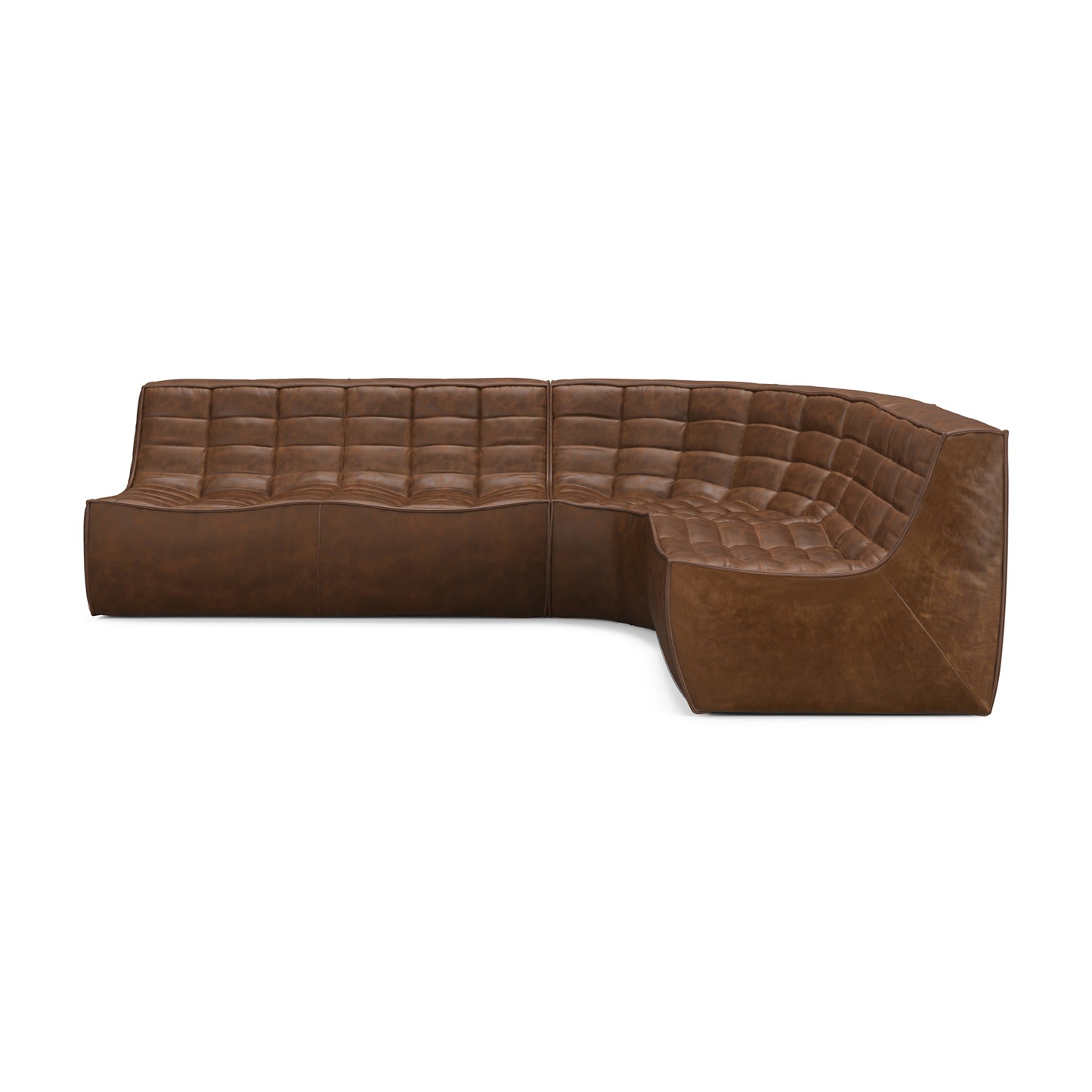 N701 Modular Sofa-set-Chestnut-leather-cut-Goode-Studio