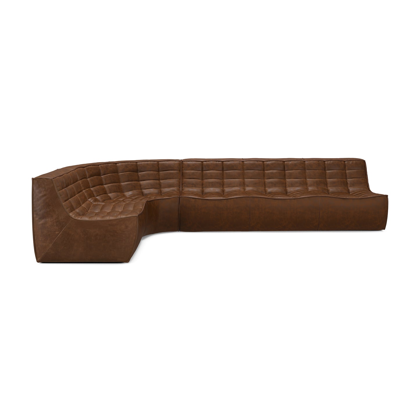 N701 Modular Sofa, Chestnut Leather - Goode Studio