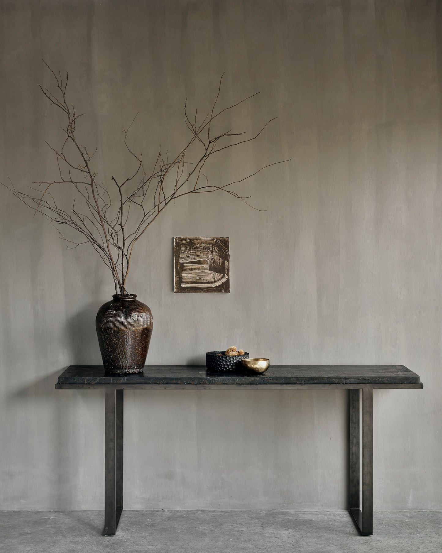 Stability-console-umber-Mahogany-Black-chopped-bowl-3-Goode-Studio