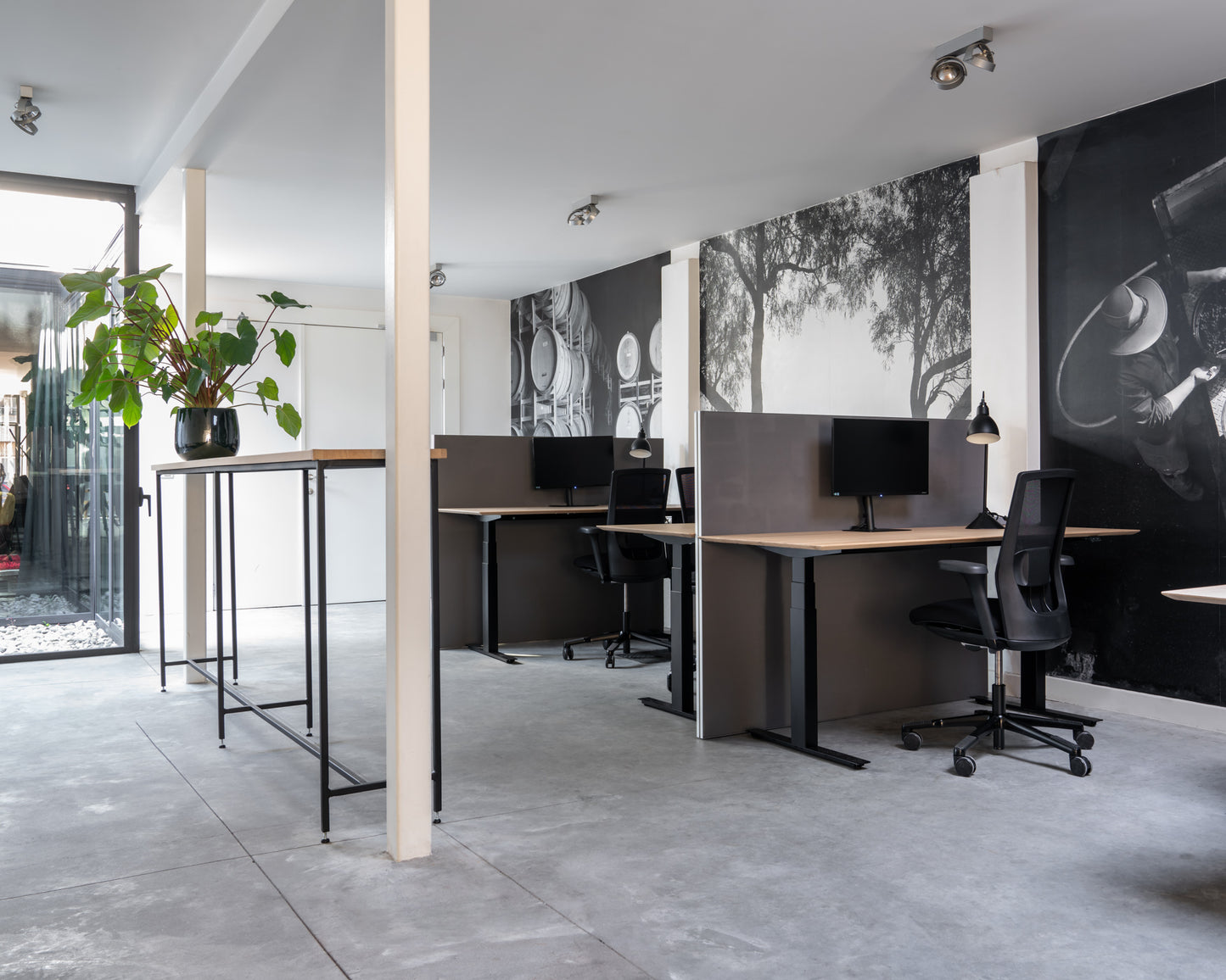 Bok-adjustable-desk-black-frame-table-top-Goode-Studio