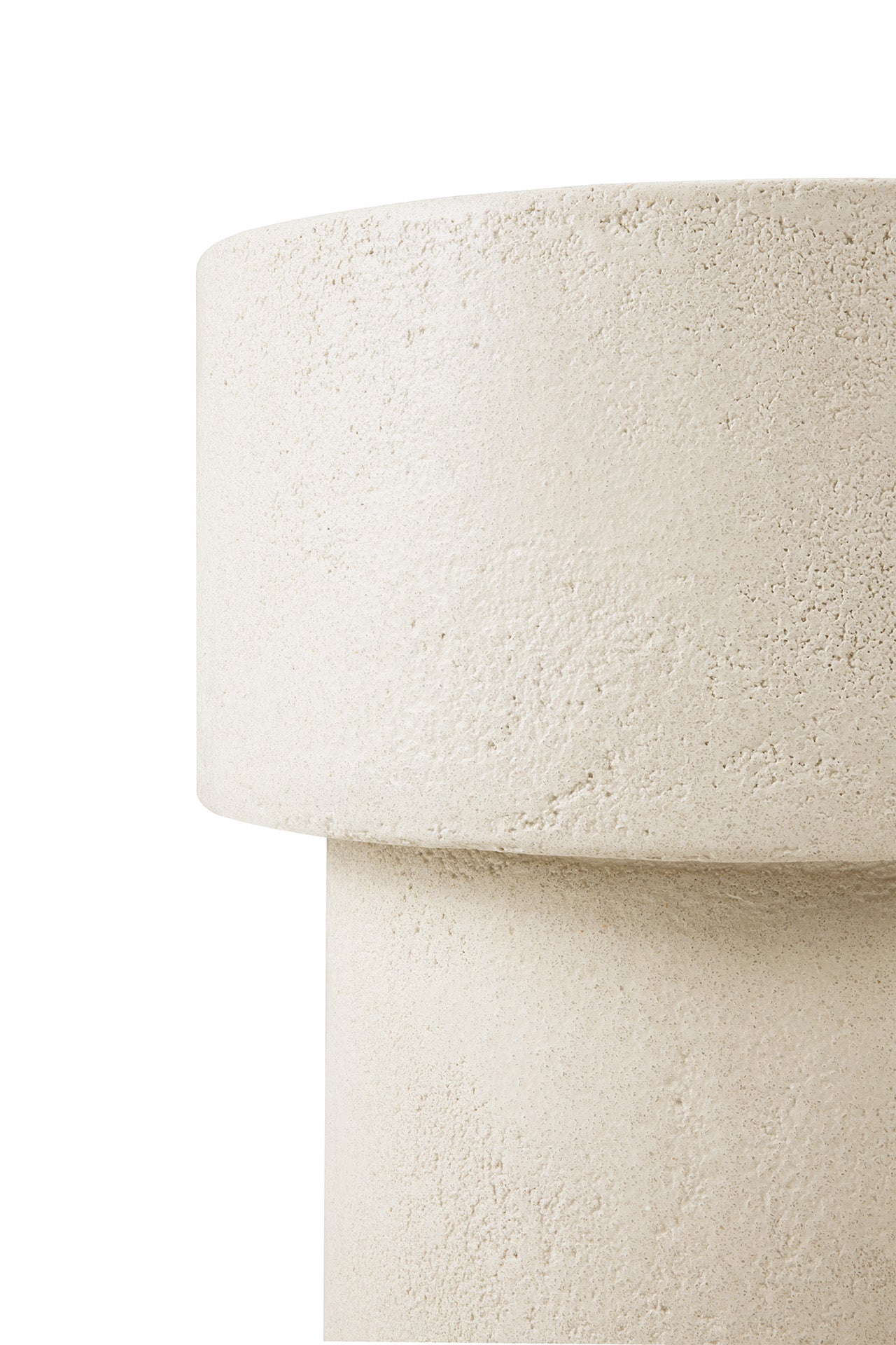 Elements-side-table-stool-microcement-off-white-mushroom-Goode-Studio