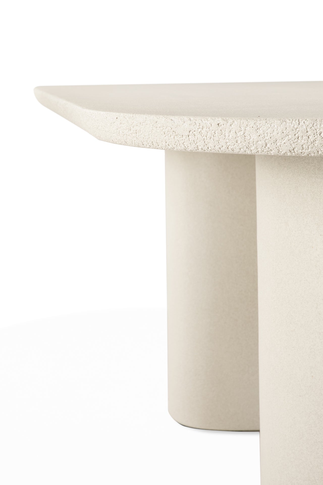 Large oblong microcement dining table for commercial spaces
