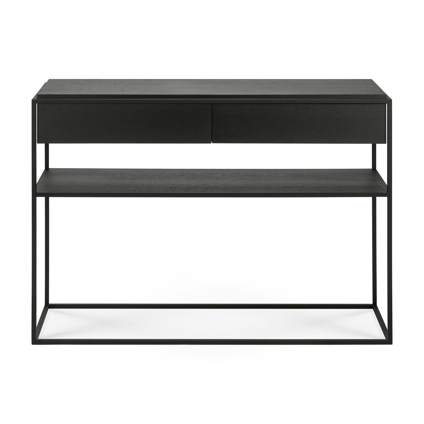 Oak-Monolit-black-console-2-drawers-black-metal-front-cut-Goode-Studio