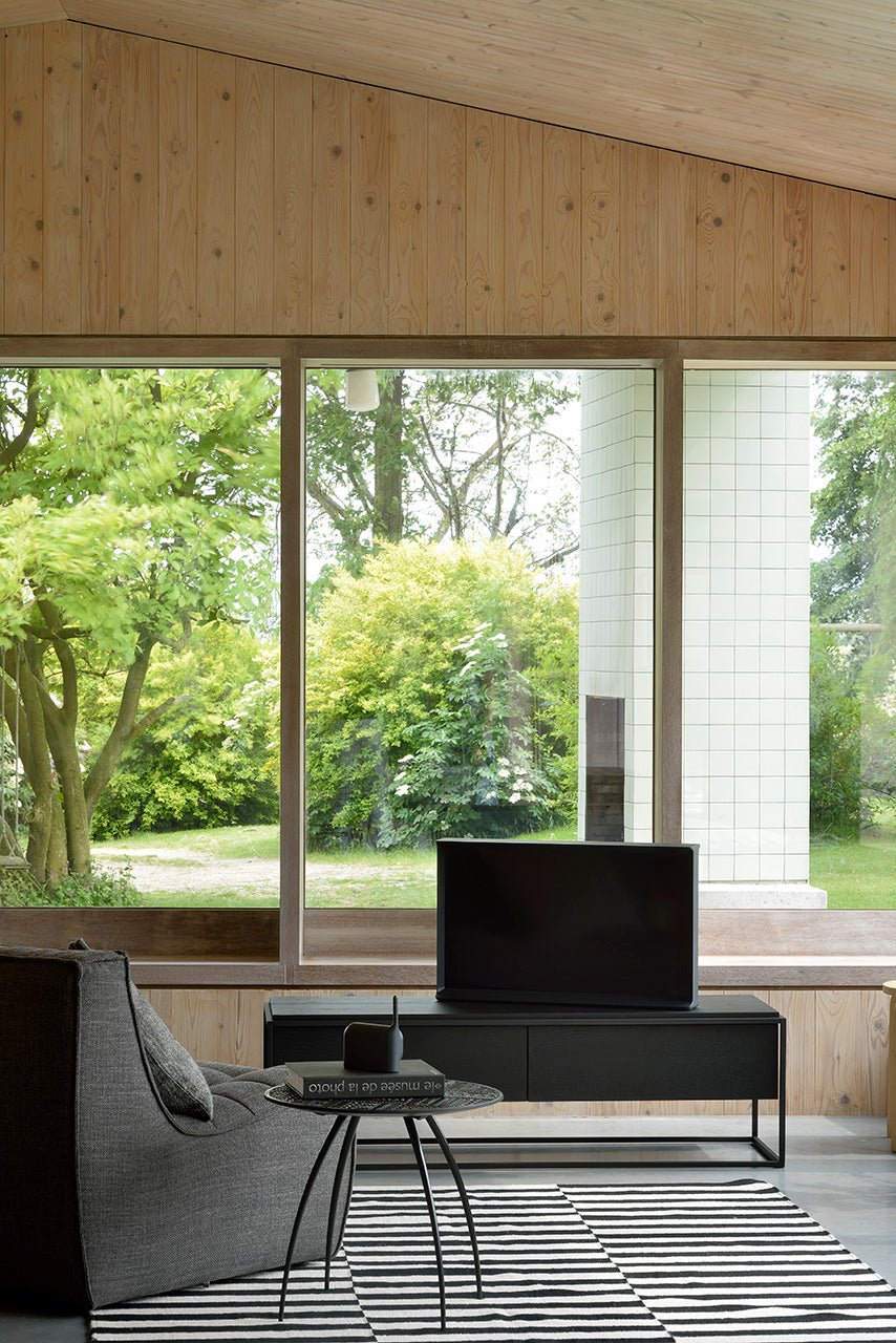 Oak-black-Monolit-TV-cupboard-N701-1seater-dark-grey-Tabwa-thin-side-table-Goode-Studio