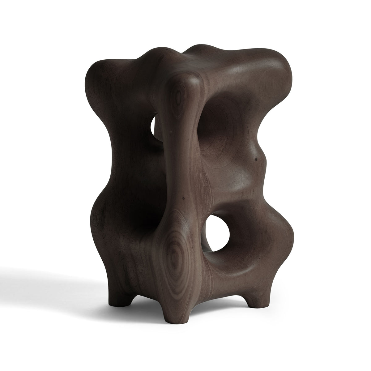 Dark-brown-organic-sculpture-mahogany-front-cut-Goode-Studio