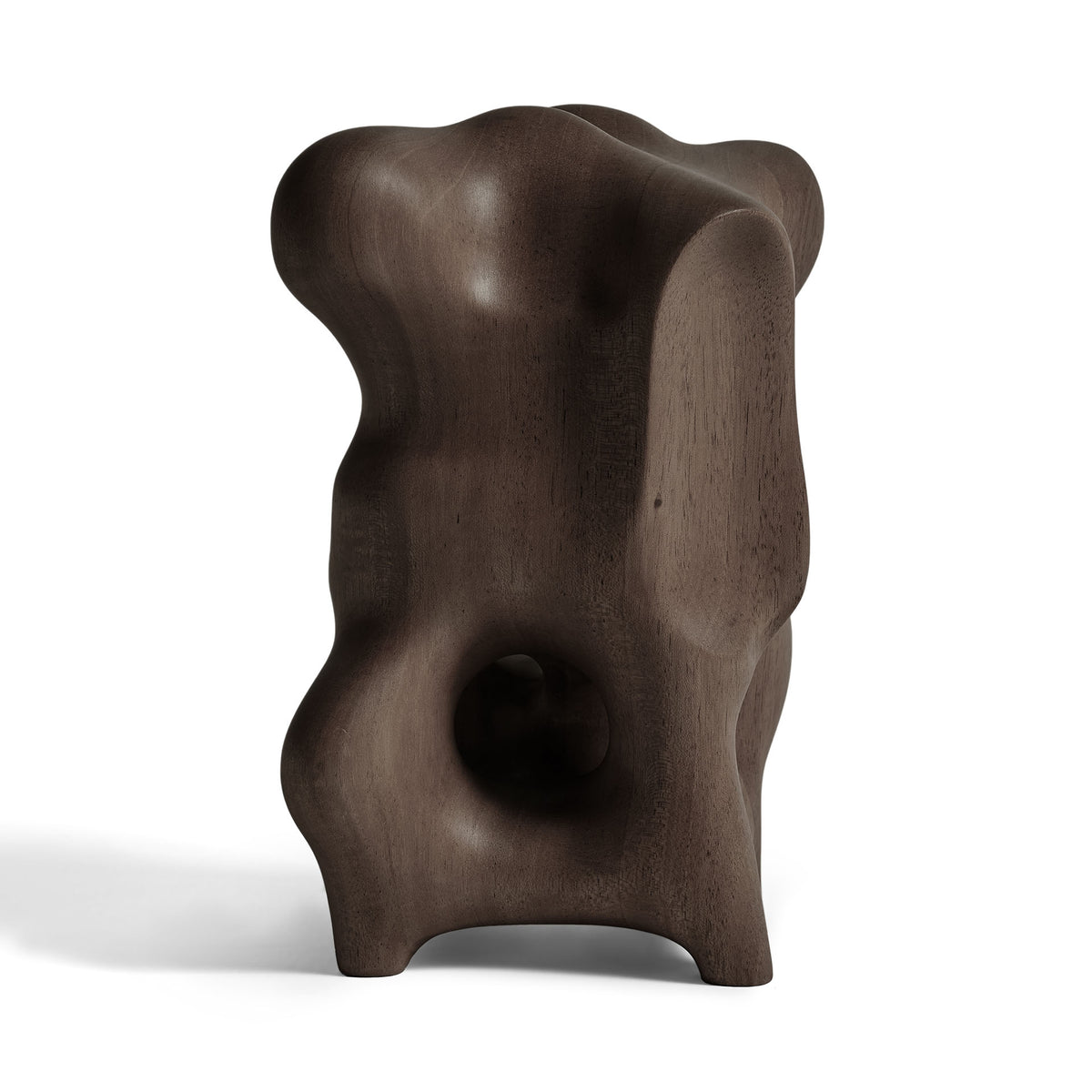 Dark-brown-organic-sculpture-mahogany-front-cut-Goode-Studio
