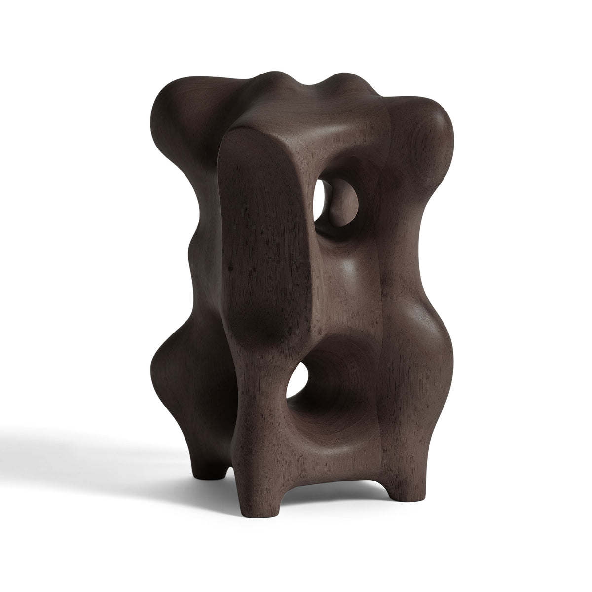 Dark-brown-organic-sculpture-mahogany-front-cut-Goode-Studio