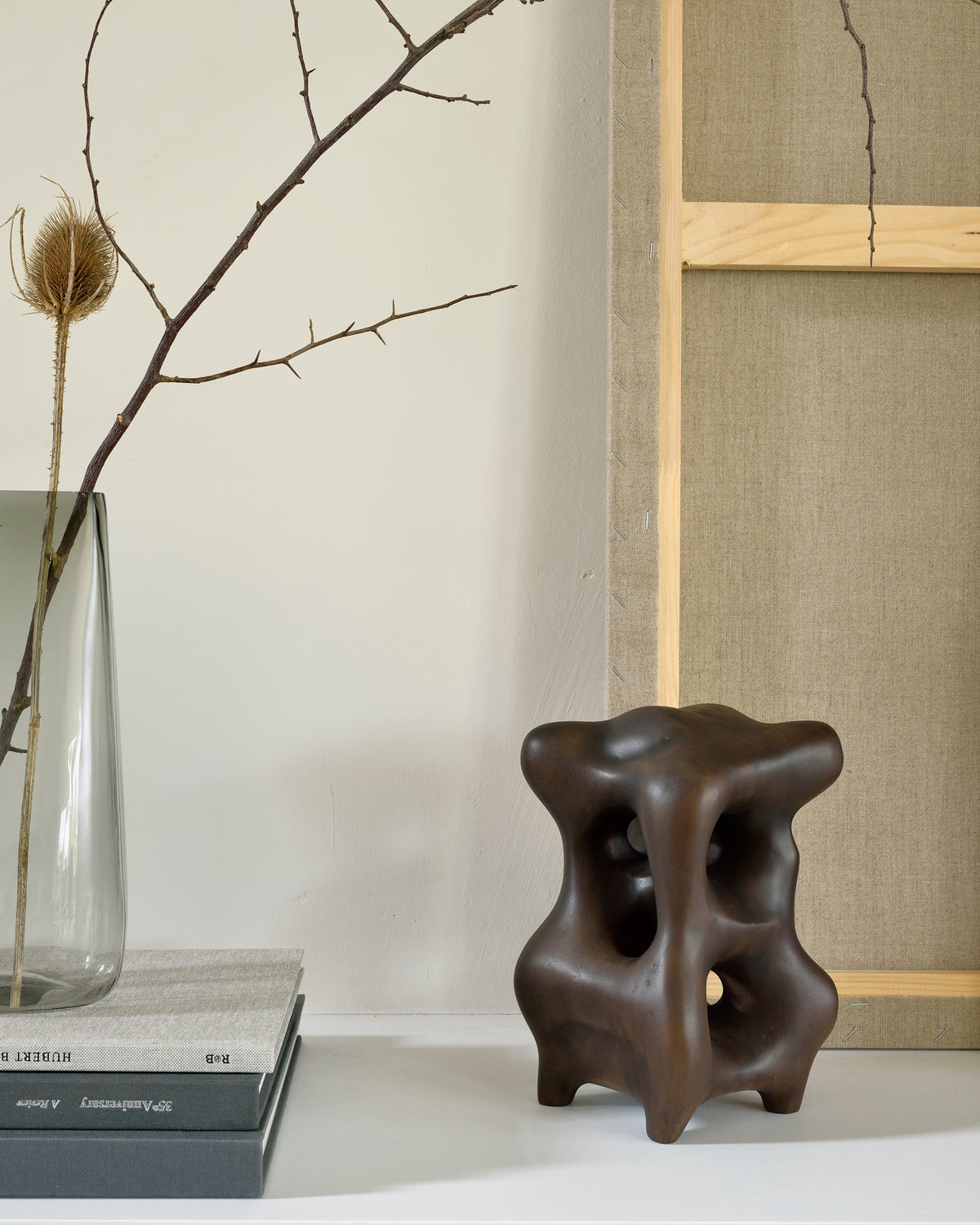 Mahogany-sculpture-object-dark-brown-varnished-Goode-Studio