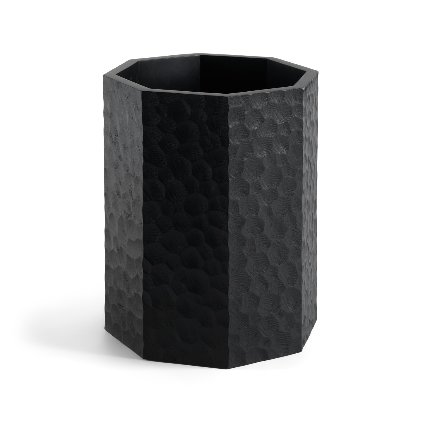 Chopped-paper-basket-varnished-mahogany-black-front-cut-Goode-Studio