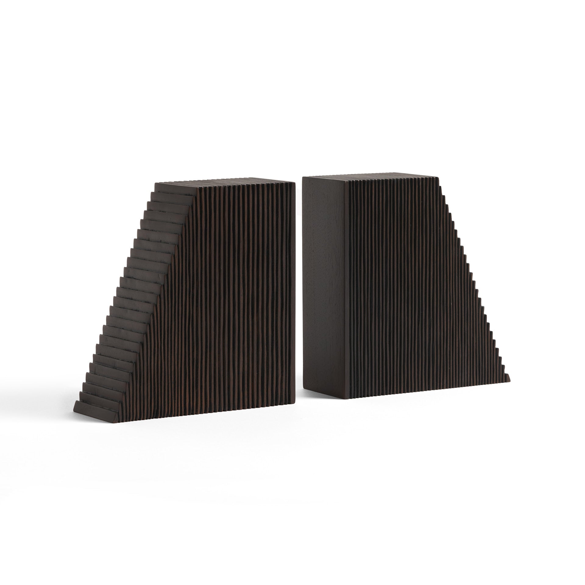 Grooves-Book-Ends-Sets-Dark-Brown-Goode-Studio