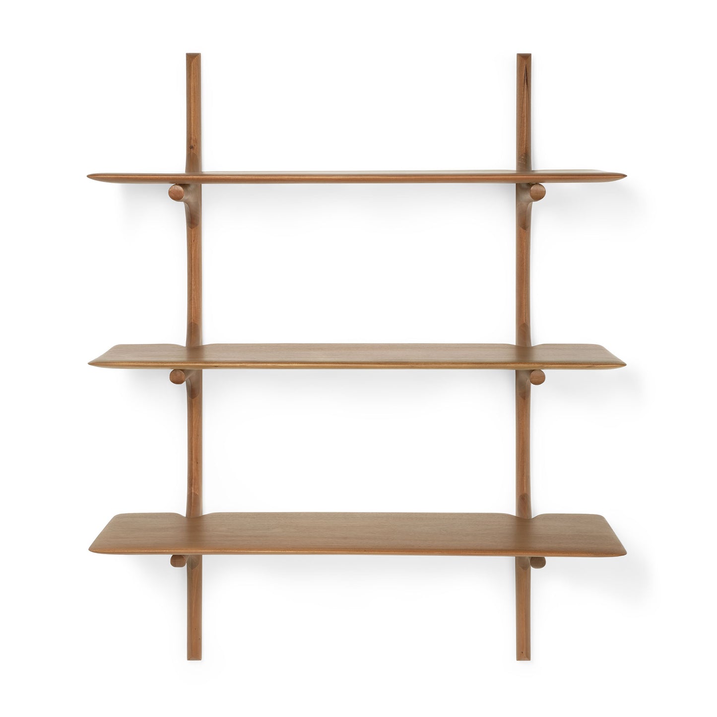 Mahogany-PI-wall-shelf-3shelves-varnised-front-cut-Goode-Studio