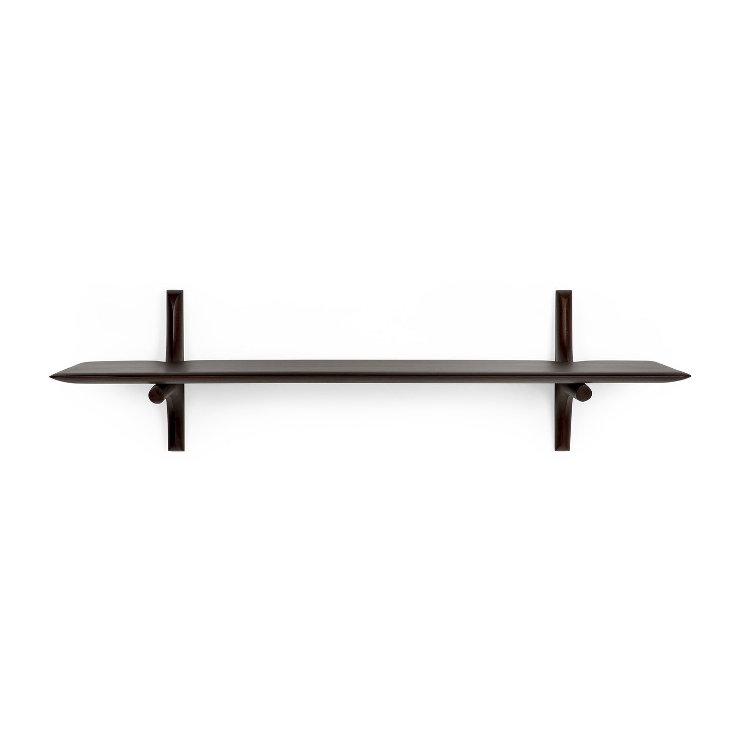 PI-wall-shelf-varnished-mahogany-dark-brown-1-shelf-100-front-cut-Goode-Studio