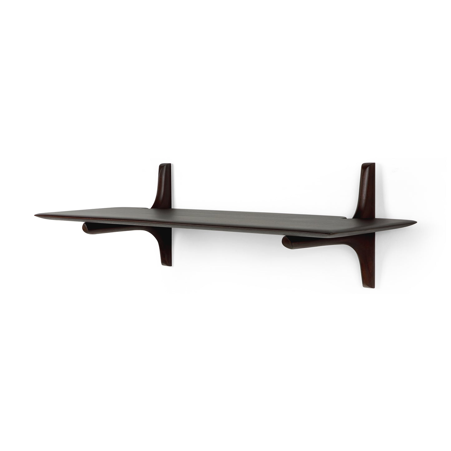PI-wall-shelf-varnished-mahogany-dark-brown-1-shelf-100-side-cut-Goode-Studio