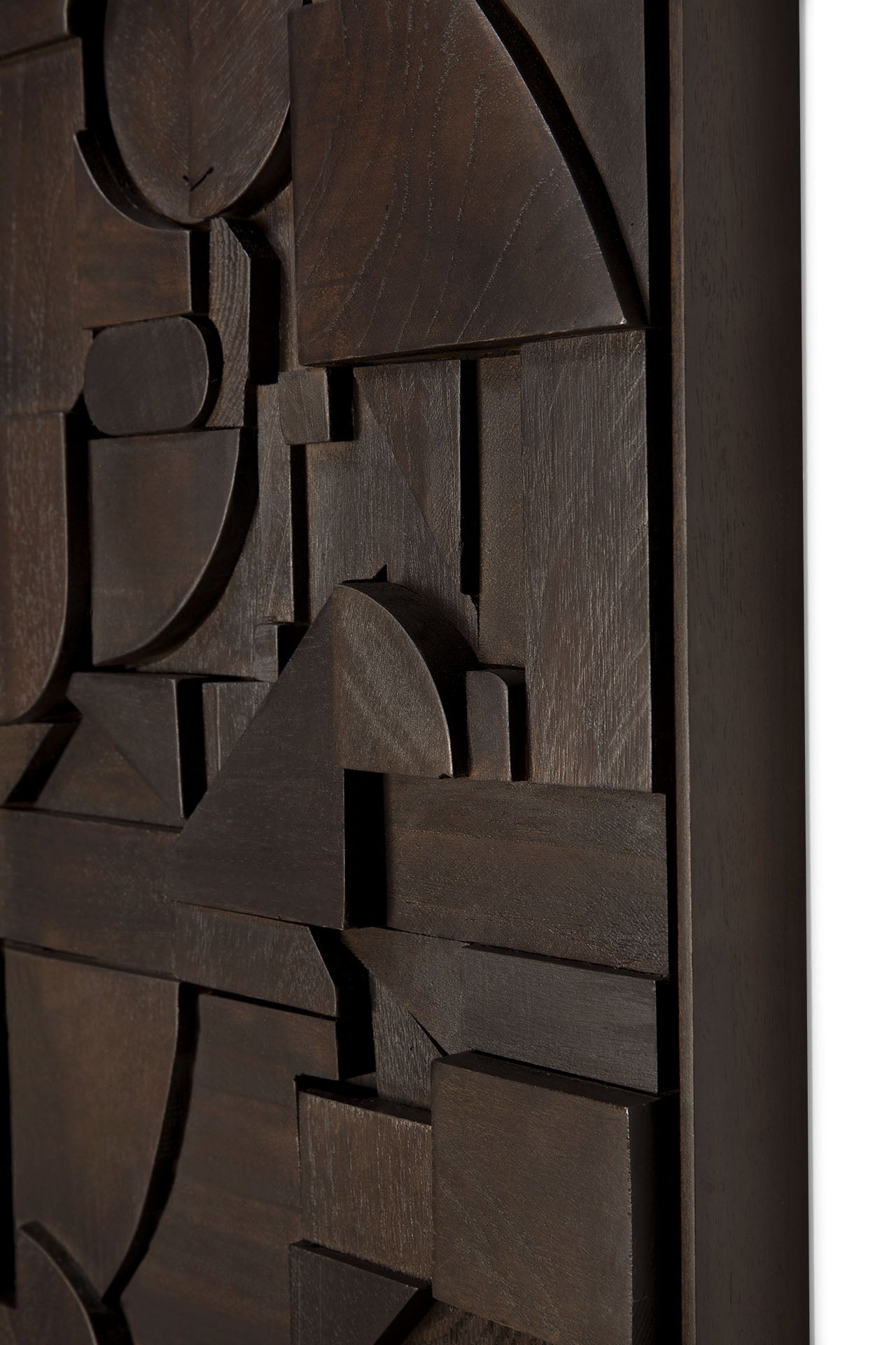 Bricks-wall-art-dark-brown-wooden-frame-square-Goode-Studio