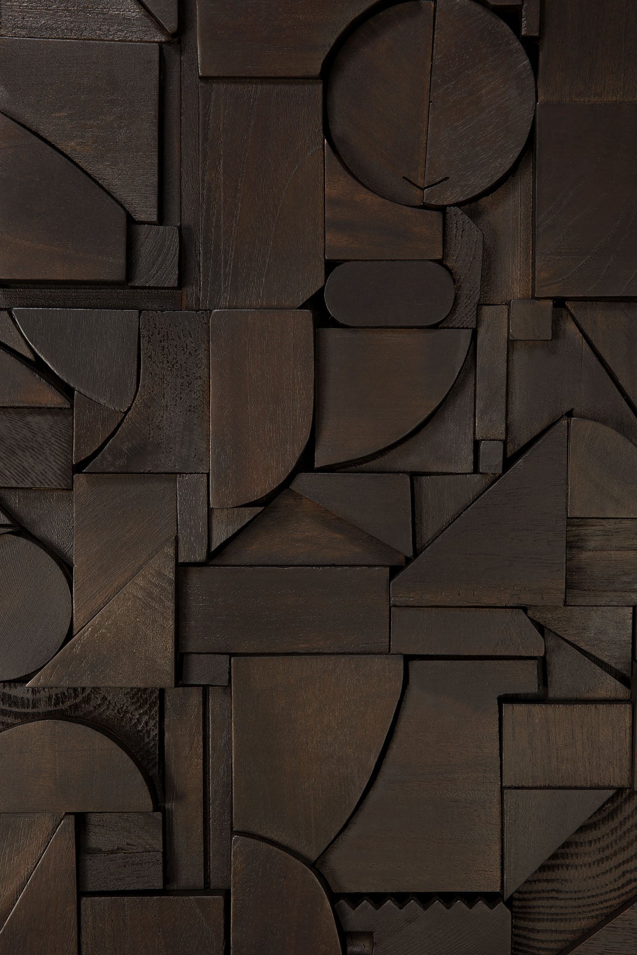 Bricks-wall-art-dark-brown-wooden-frame-square-Goode-Studio