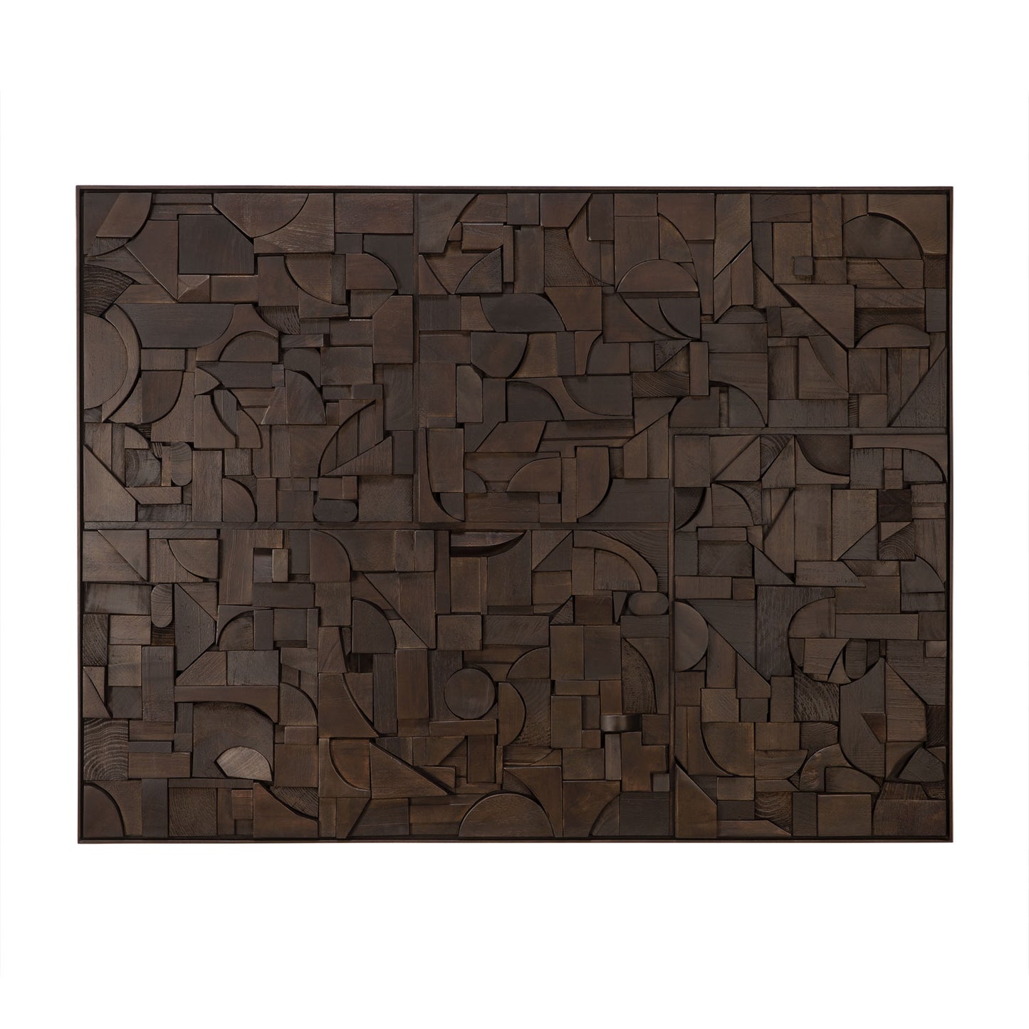Bricks-wall-art-dark-brown-wooden-frame-square-front-cut-Goode-Studio