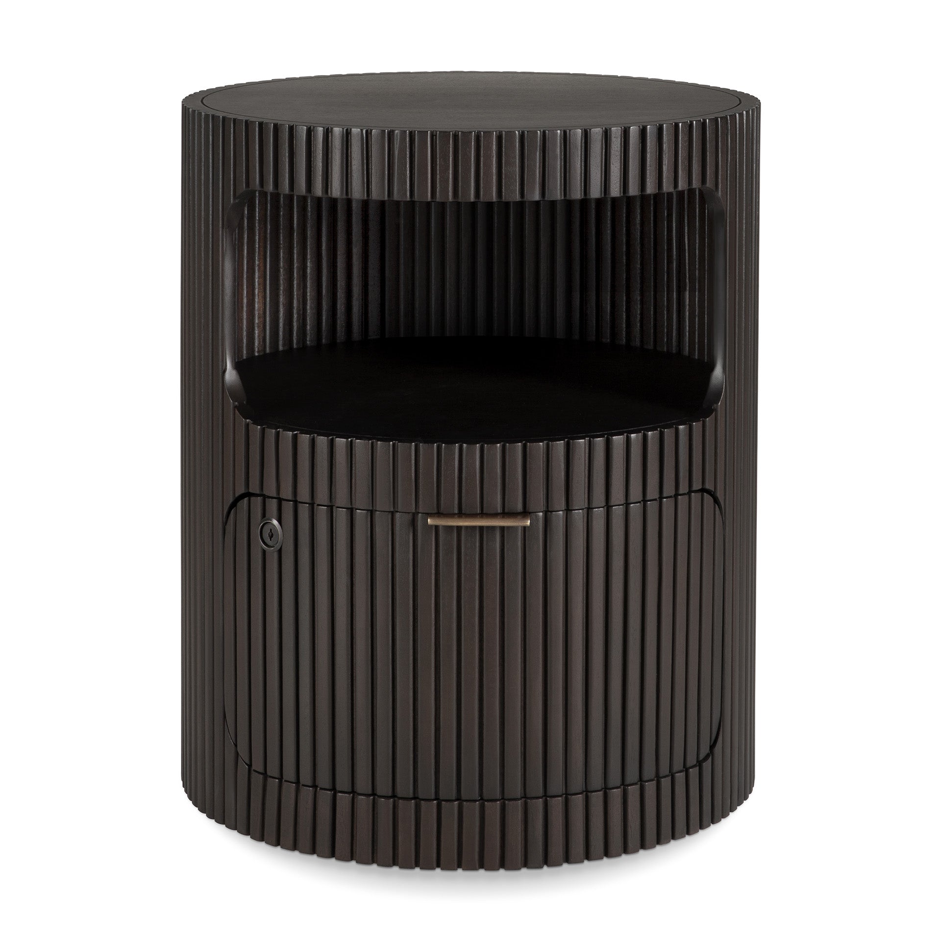 Boomerang-drawer-unit-varnished-mahogany-dark-brown-front-cut-Goode-Studio