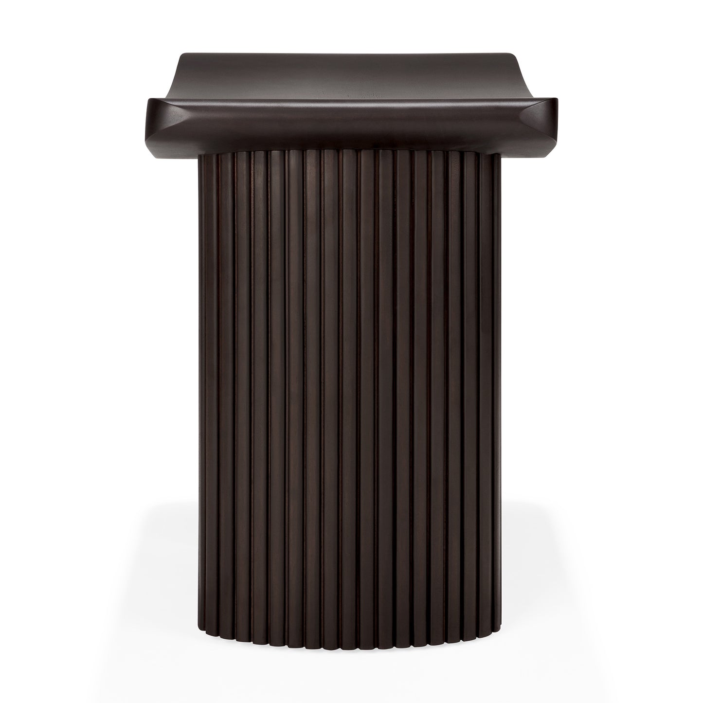 Roller-Max-stool-varnished-mahogany-dark-brown-profile-cut-Goode-Studio