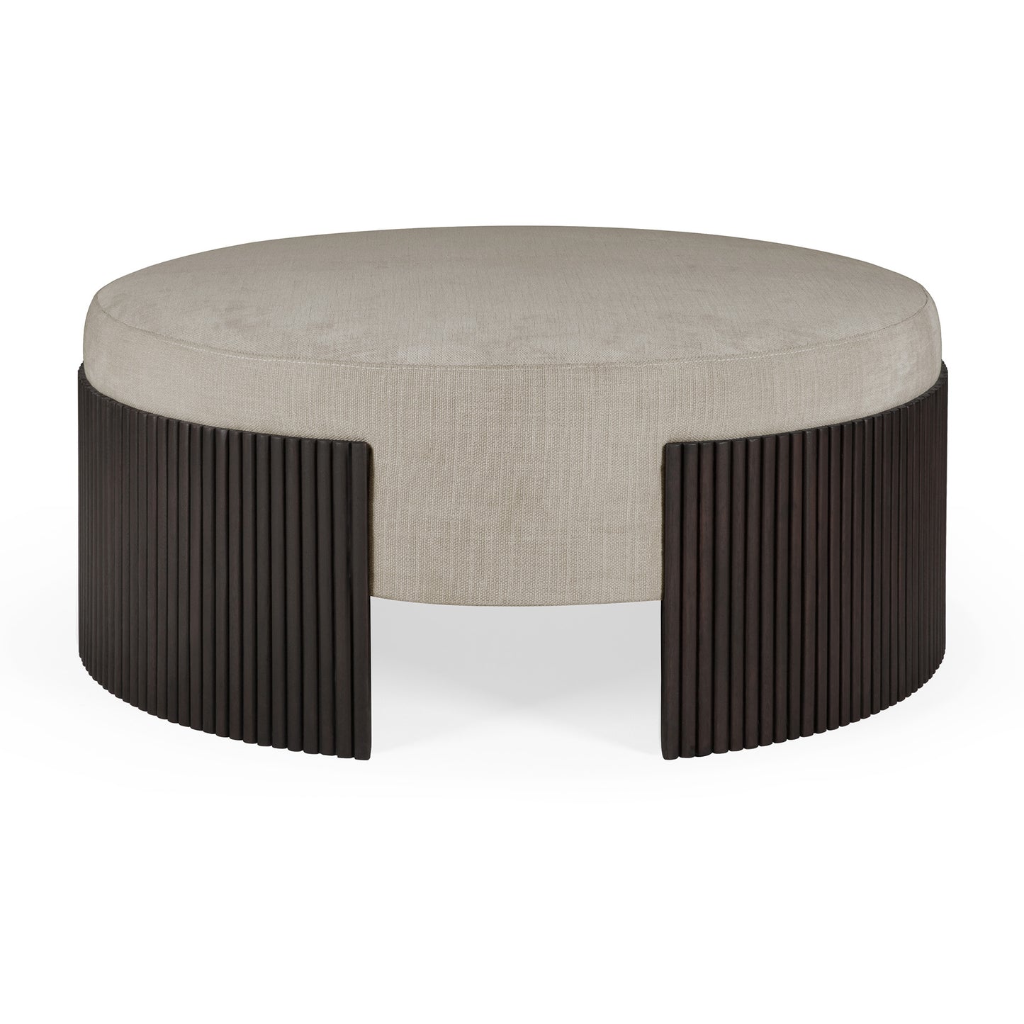 Roller-Max-pouf-varnished-mahogany-dark-brown-rice-front-cut-Goode-Studio