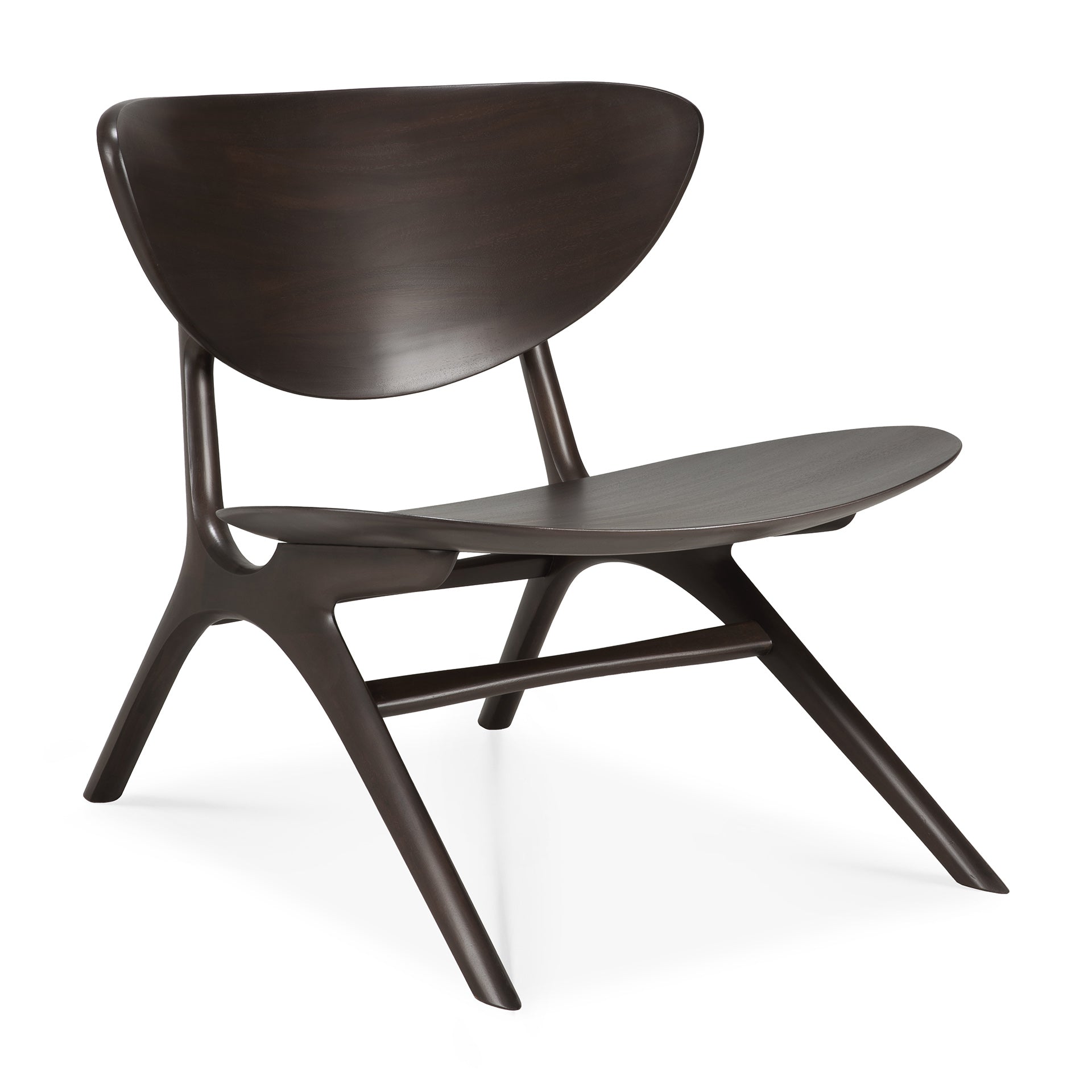 Eye-lounge-chair-varnished-mahogany-dark-brown-front-cut-Goode-Studio