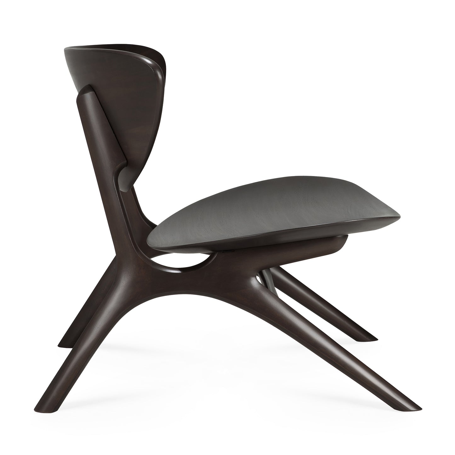 Eye Lounge Chair-varnished-mahogany-dark-brown-side-cut-Goode-Studio