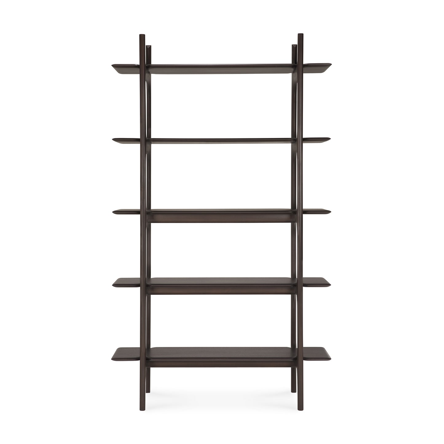 PI-Rack-5-shelves-varnished-mahogany-dark-brown-front-cut-Goode-Studio