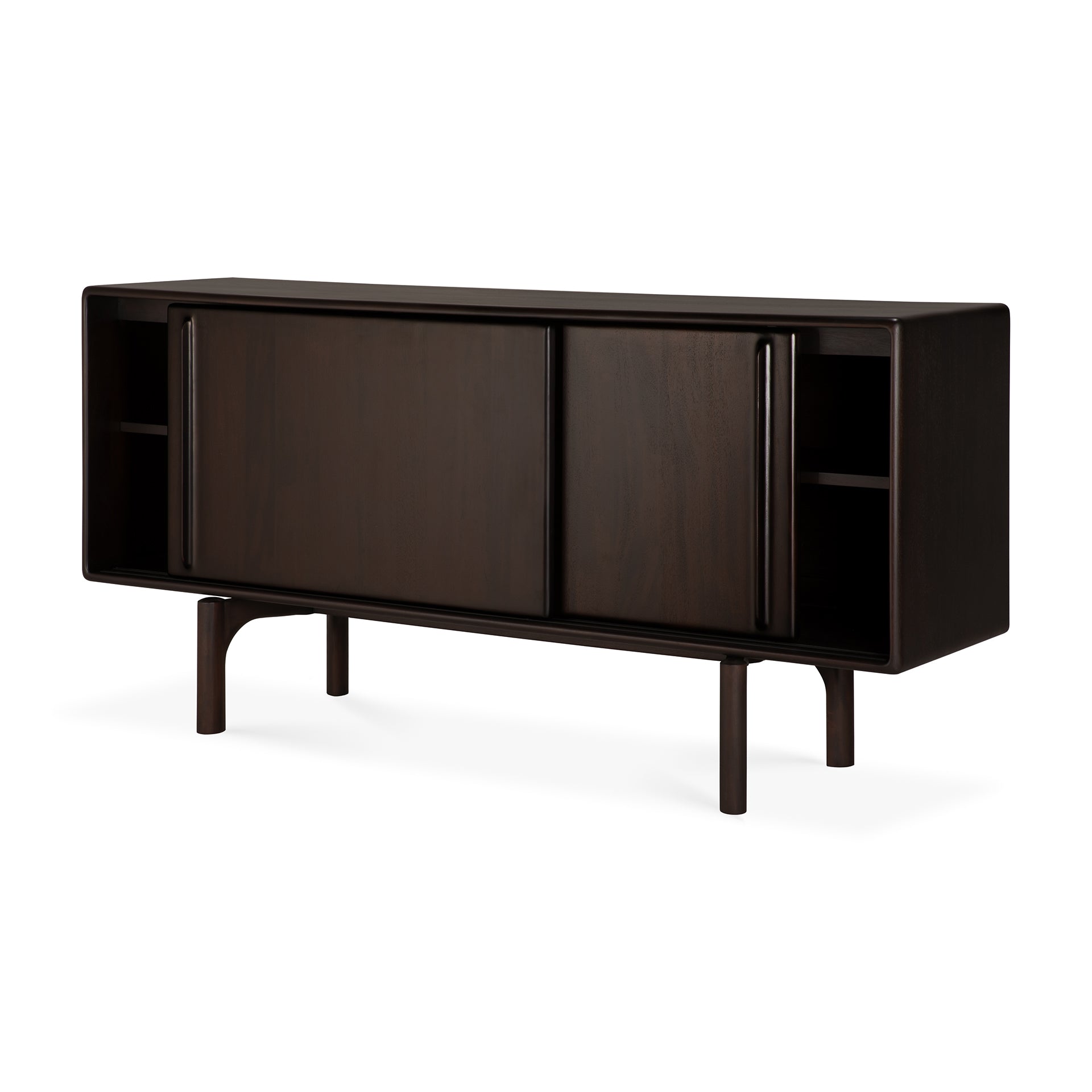 Flow-sideboard-varnished-mahogany-Rose-Brown-2-doors-side-cut-Goode-Studio