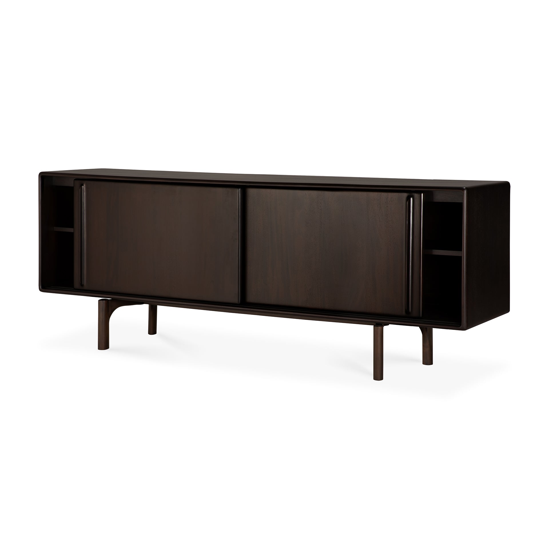Flow-sideboard-varnished-mahogany-Rose-Brown-2-doors-side-cut-Goode-Studio
