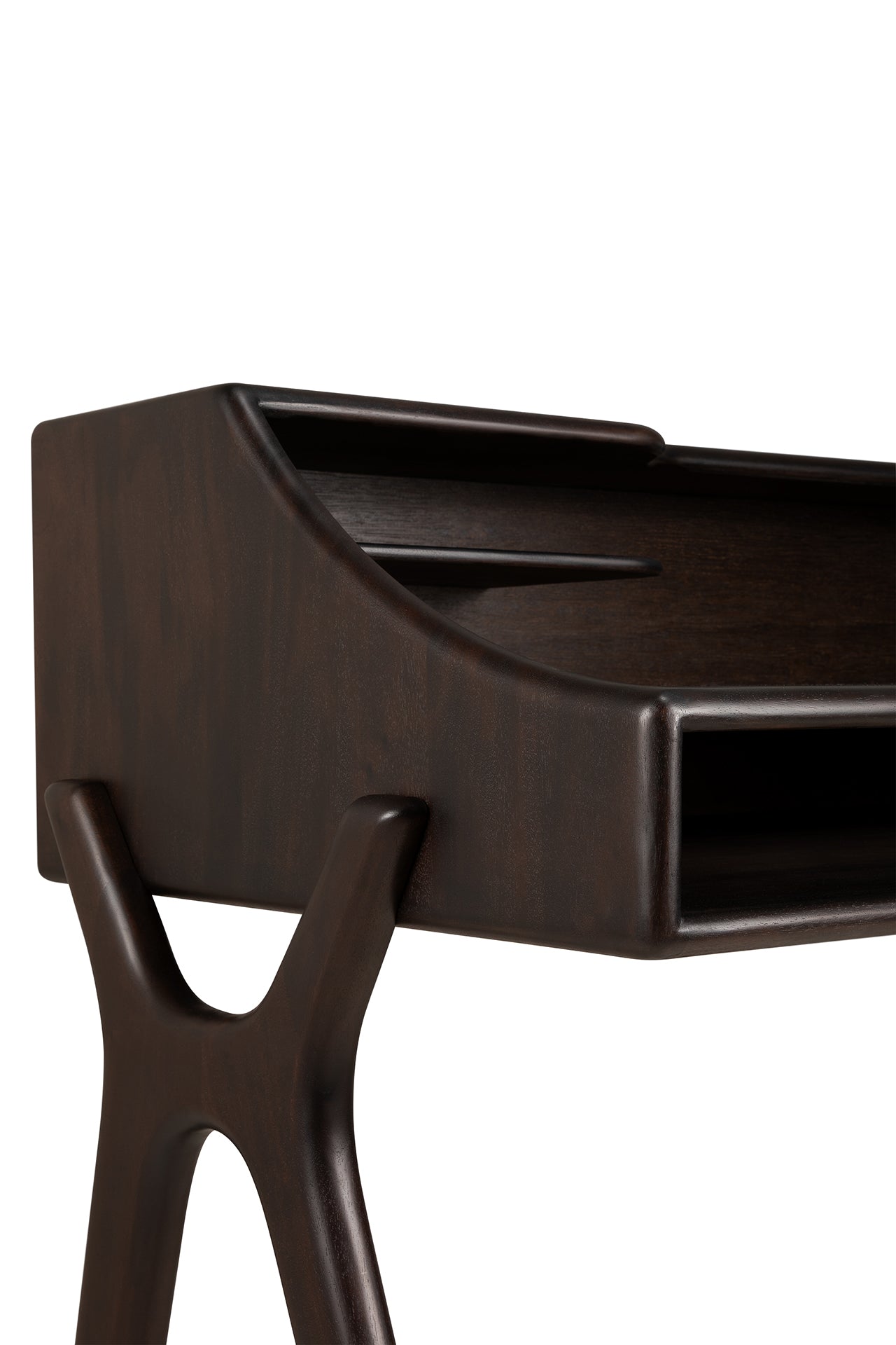 Flow desk-varnished-mahogany-Rose-Brown-2-drawers-rectangular-Goode-Studio