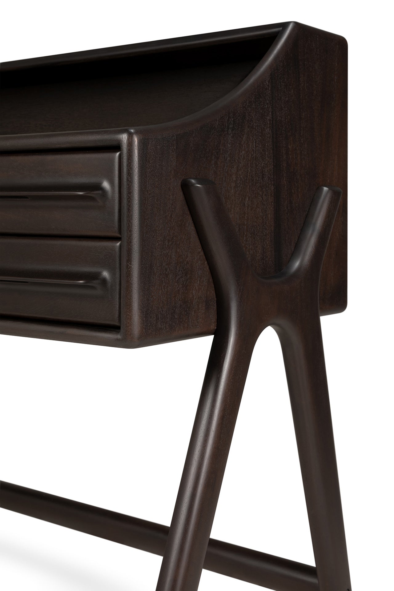 Flow desk-varnished-mahogany-Rose-Brown-2-drawers-rectangular-Goode-Studio