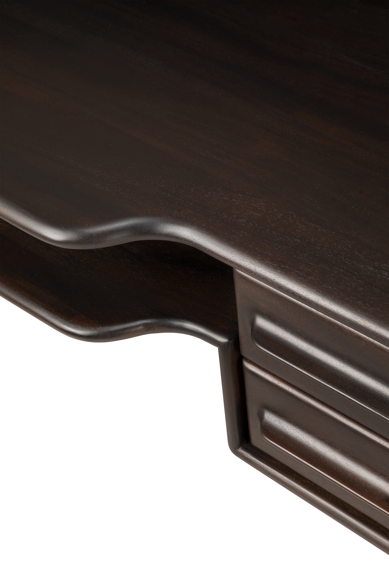 Flow desk-varnished-mahogany-Rose-Brown-2-drawers-rectangular-Goode-Studio