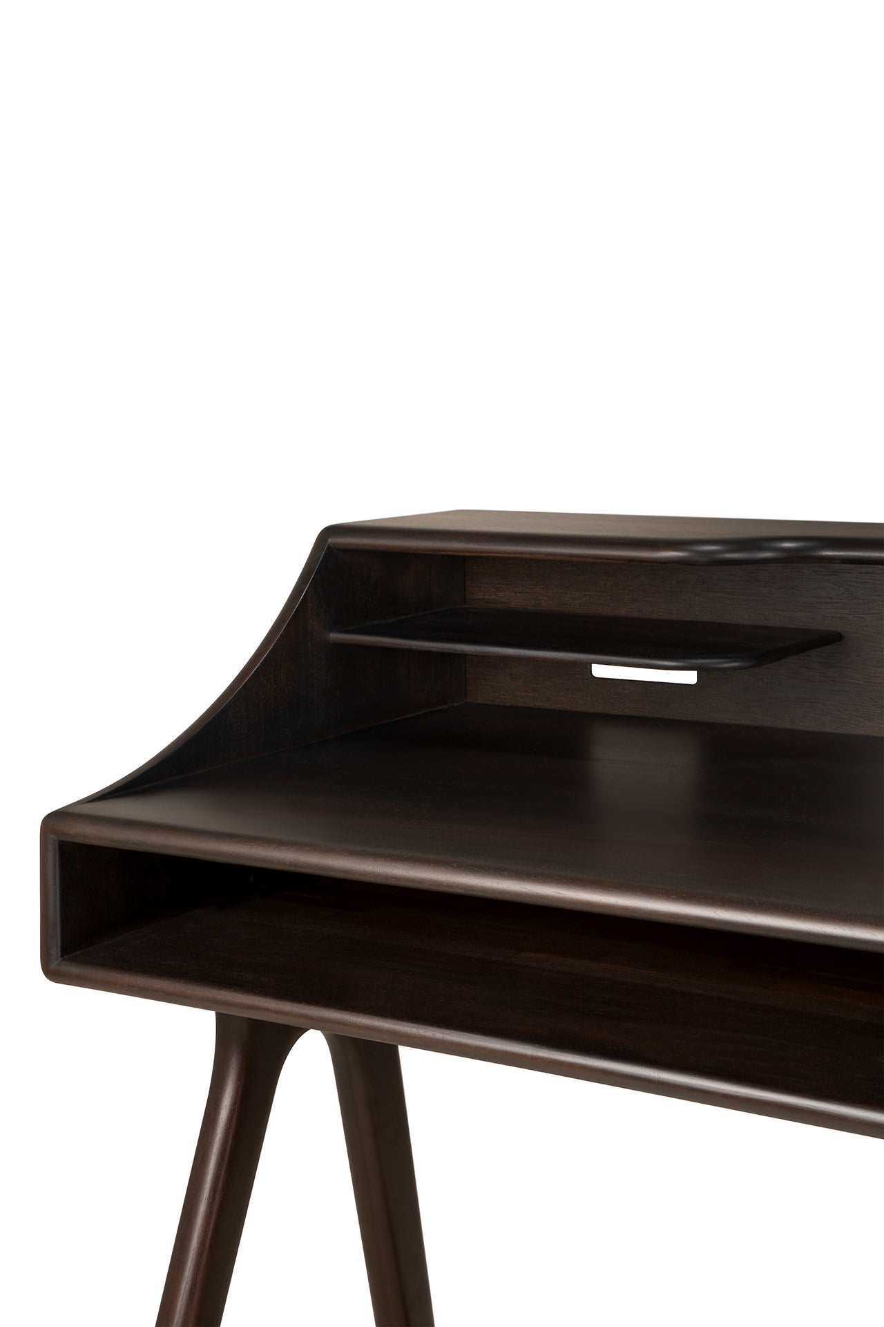 Flow desk-varnished-mahogany-Rose-Brown-2-drawers-rectangular-Goode-Studio