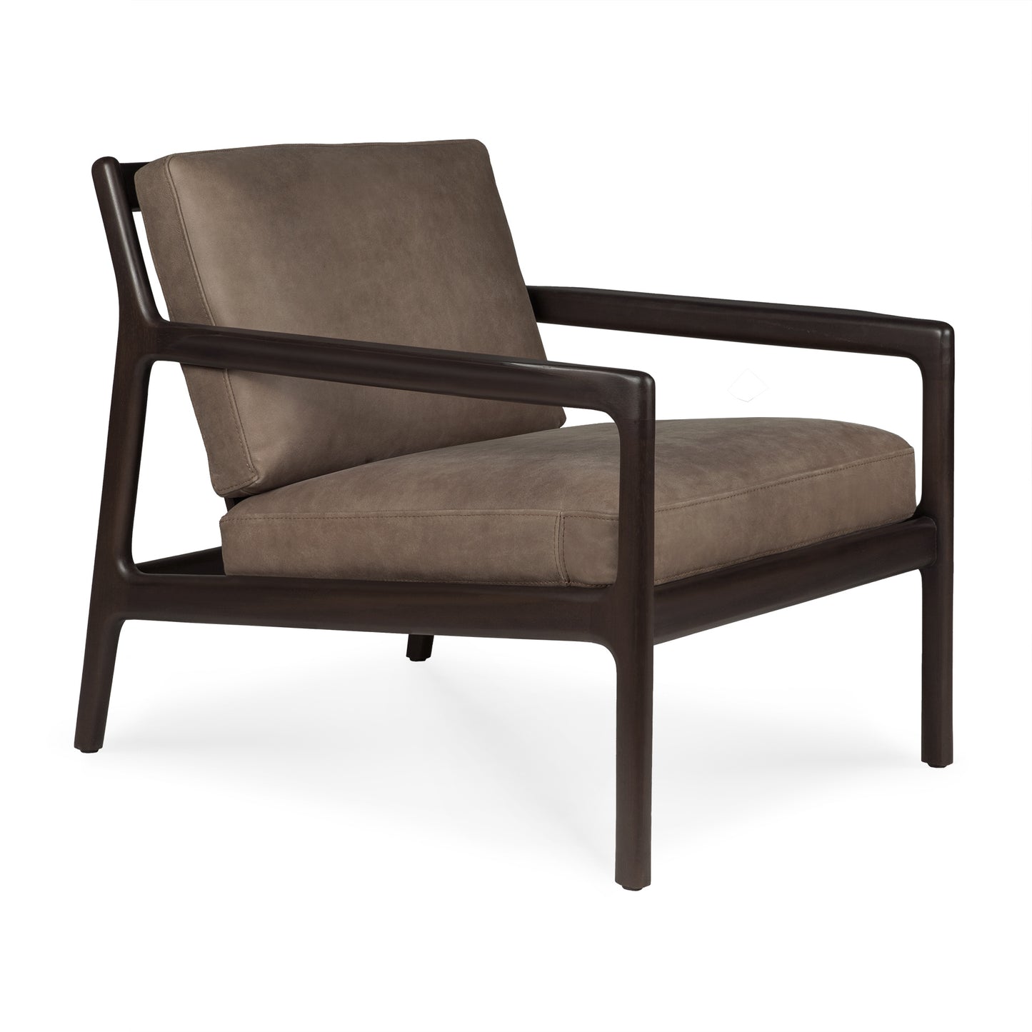 Jack-lounge-chair-frame-varnished-mahogany-dark-brown-Terra-nubuck-leather-front-cut-Goode-Studio