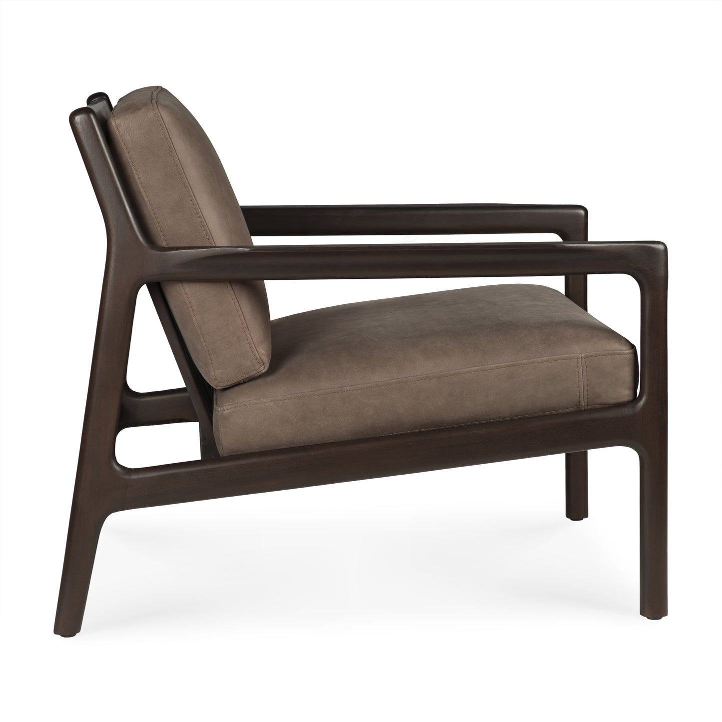 Jack-lounge-chair-frame-varnished-mahogany-dark-brown-Terra-nubuck-leather-profile-cut-Goode-Studio
