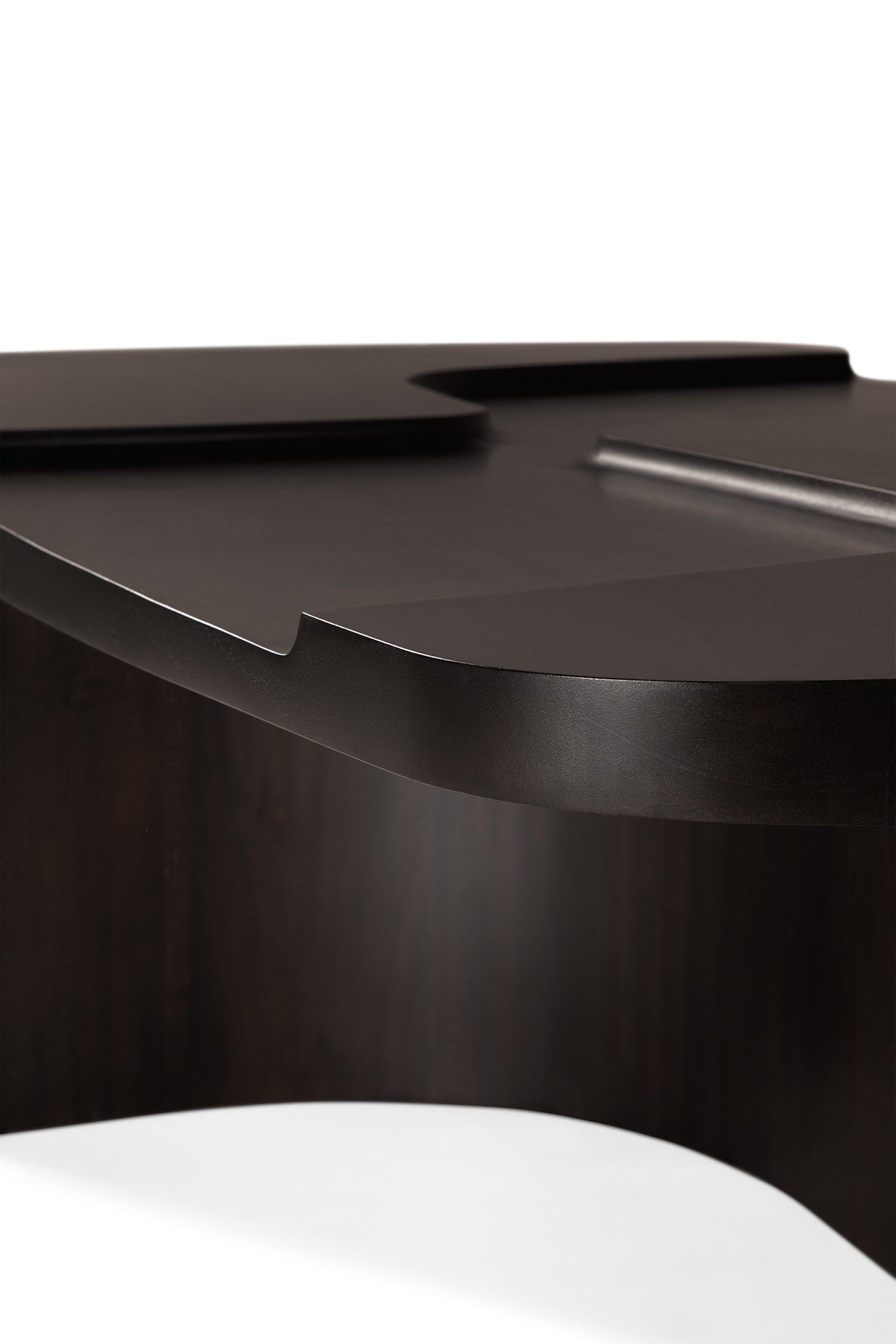 Brutalist-coffee-table-varnished-mahogany-Rose-Brown-rectangular-Goode-Studio