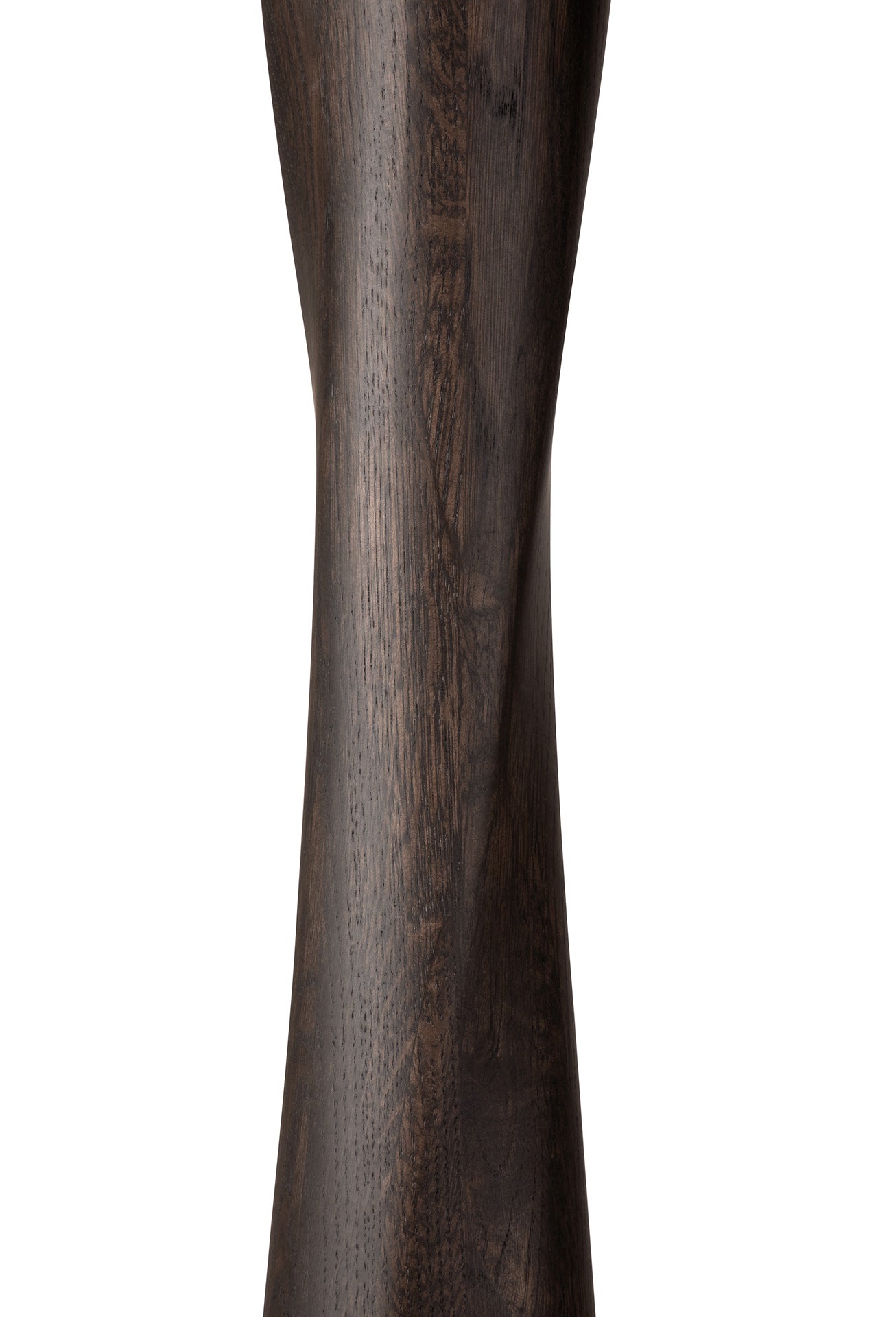 Modern sculptural oak dining table with twisted pedestal base