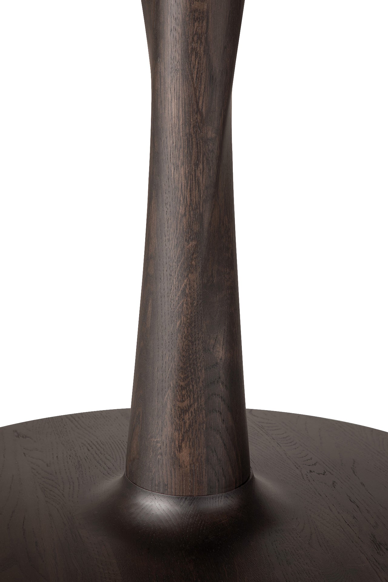 Round solid wood dining table for commercial furnishing projects
