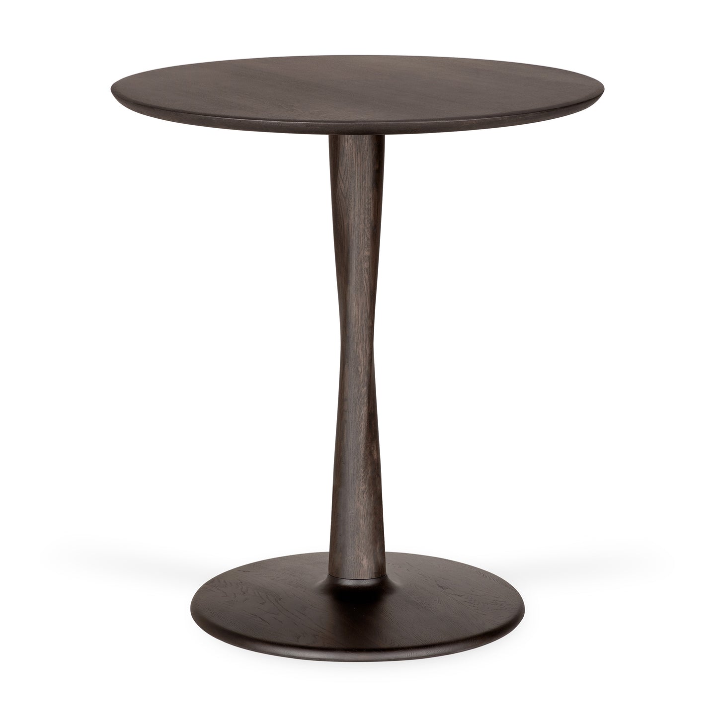 Torsion solid oak brown dining table with sculptural twisted base
